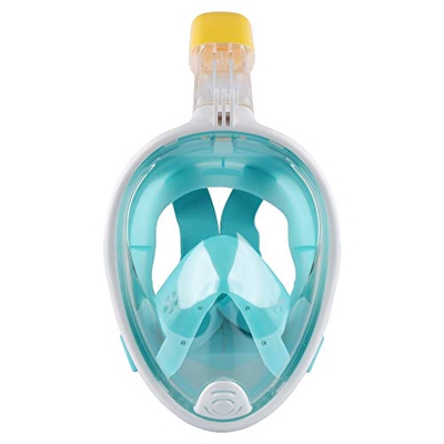 Wsobue Máscara de Buceo, Gafas Snorkel 180° Panorámica Vista Anti-Niebla Apoyo Camara Deportiva, Anti-Fugas Máscara de Snorkel para Adultos y niños (V