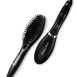 Cepillo Alisador de Pelo Ceramica,Cepillo Alisador Iónico Eléctrico Peine Alisador de Cabello Pelo Profesional (con Tecnología Iónica,5 Temperatura 12 en oferta
