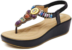 2020 Sandalias Mujer Chanclas Tacon de Cuña Plataforma del Verano Cómodos Zapatos Bohemias Las Sandalias Planas en oferta