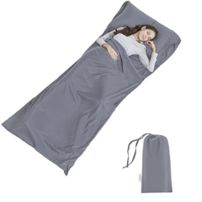 Sábana para Saco de Dormir - para Acampada y Viaje - Forro Térmico De Viajes y Campinghoja Mummy Sleeping Bag Liner