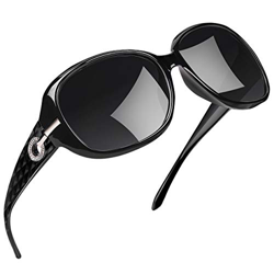 Joopin Gafas de Sol Mujer Moda Polarizadas Protección UV400 de Gran Tamaño Gafas de Sol Señoras U9045 (Paquete simple negro) precio