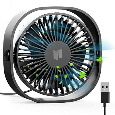 RATEL Ventilador de Mesa USB, Ventilador de Escritorio 12.5 cm Use con Cable de 1.2 Metros, portátil y Personal para el hogar y la Oficina Silencioso 