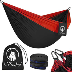 Vivibel Hamaca de Viaje,Hamaca de Camping,300 KG de Capacidad de Carga,(275 x 140 cm) Material de paracaídas de Nylon Transpirable y de Secado rápido, en oferta