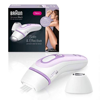 Braun Silk Expert Pro 3 PL3111 - Depiladora Luz Pulsada (IPL) de Última Generación, Depilación Permanente, Blanco/Lila