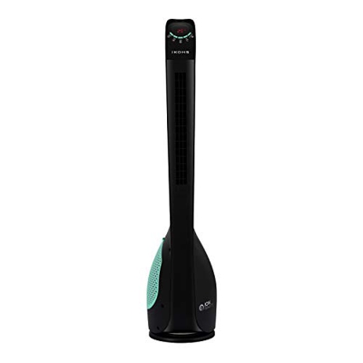 IKOHS Ion-Wind TF - Ventilador Ionizador Torre Ultrasilencioso, 6 Velocidad, con Mando de Control Remoto, Diseño Minimalista, Elimina Polvo, Polen, gé
