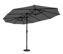 Sekey® Aluminio Sombrilla Parasol de Doble Juego para terraza jardín Playa Piscina Patio diámetro 460 cm x 270 cm Protector Solar UV50+ Gris precio