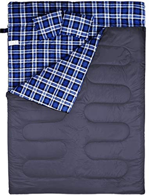 Saco de Dormir Doble, 3 Estaciones, cálido, Clima Fresco, Verano, Primavera, otoño, Impermeable, Ligero, para Adultos, niños, Camping, Senderismo, cam