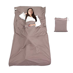 Aoweika Sábanas para Sacos de Dormir Forro de Saco de Dormir Portátil Liviana Sábana de Camping Compacta a Prueba de Suciedad para Viajes Exterior Sen características