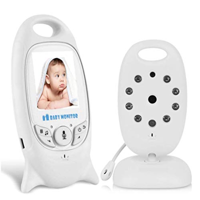 Flybiz Vigilabebés digital con monitor y cámara inalámbrica, Baby Monitor 2.0in LCD Inalámbrica de 2,4 GHz, Visión Nocturna,Charla Bidireccional,Vigil