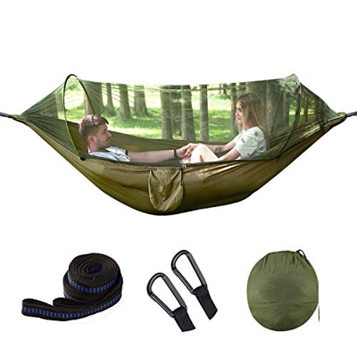 Lovebay Hamaca Colgantes Portátil Mosquitera Hamaca de Camping Supervivencia de Senderismo al Aire Libre Viajes Hamaca,Doble Cremallera Mosquitera Ham