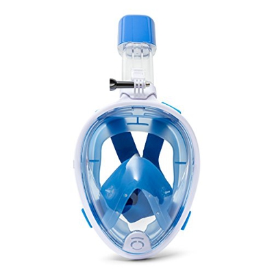 K2O MS1012 -  Máscara de Snorkel L/XL  Con Tubo Incorporado Azul