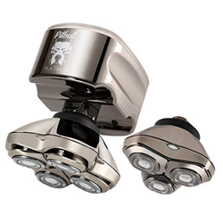 La afeitadora eléctrica Skull Shaver Pitbull Platinum PRO para cabeza y cara con cuchilla CR-3 extra características