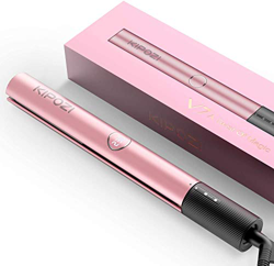 KIPOZI Pro Plancha Pelo, Plancha y Rizador 2 en 1, Pantalla Digital LED, Plancha de Doble Voltaje, Temperatura Ajustable (Oro Rosa) características