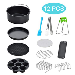 Accesorios de freidora de aire de 8 pulgadas para Gowise USA Cozyna Airfryer XL 5.3QT – 5.8QT, Deluxe Deep Fryer accesorios Set de 8/12 (12PCS) características