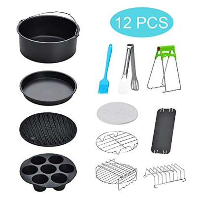 Accesorios de freidora de aire de 8 pulgadas para Gowise USA Cozyna Airfryer XL 5.3QT – 5.8QT, Deluxe Deep Fryer accesorios Set de 8/12 (12PCS)