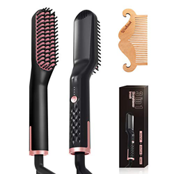 Brocha Para Alisado De Barba, Alisadora De Barba Eléctrica Peine Para El Cabello Alisadora De Barba Rápida Styler Peine Rizador Calor Para Hombres y M en oferta