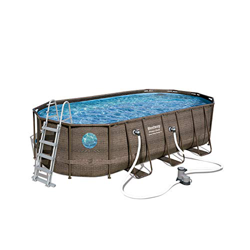 BESTWAY 56671 - Piscina Desmontable Tubular Power Steel 488x244x122 cm Depuradora de arena de 3.028 litros/hora en oferta