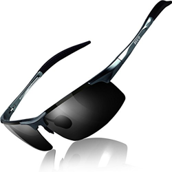 Duco Gafas de sol deportivas polarizadas para hombre con ultraligero y marco de metal irrompible, 100% UV400-8177S (Gunmetal/Gris) en oferta