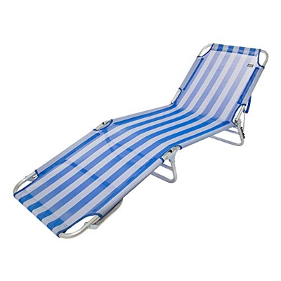 Aktive 53957 Tumbona plegable multiposición aluminio Beach, 188 x 58 x 24 cm Azul