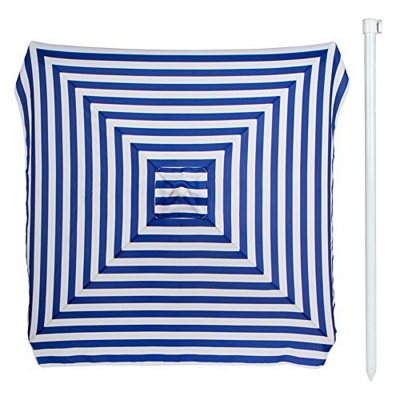 Aktive - Sombrilla cuadrada para playa a rayas 200 x 200 cm (53758)