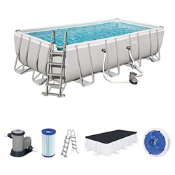 BESTWAY 56714 - Piscina Desmontable Tubular Power Steel 427x250x100 cm Depuradora de Cartucho de 2.006 litros/hora Con Escalera y Cobertor Diseño Ratt características