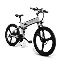 Ultrey - Bicicleta BBT eléctrica plegable de 26 pulgadas, bicicleta de montaña con batería de 350 W, 48 V, 10,4 Ah, 480 Wh, amortiguación altamente re precio