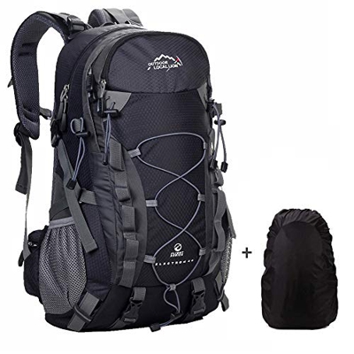 Meisohua Mochila de Senderismo 40L Unisex Mochila Al Aire Libre Viaje Marcha del Deporte Escalada Trekking Camping con Cubierta Lluvia Negro