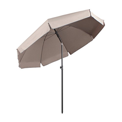 Sekey® sombrilla Parasol para terraza jardín Playa Piscina Patio diámetro 217 cm Protector Solar UV25+,Taupe precio