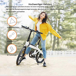 HIMO C20 Bicicleta eléctrica con manillar plegable, faros, 250 W, 10 Ah, 80 km de potencia, 3 modos, bicicleta eléctrica con tracción para adultos, Un precio