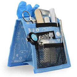 Organizador auxiliar de enfermería, Keen's, Mobiclinic, Para bata o pijama, Diseño exclusivo con estampados en color azul, Amo la enfermería precio