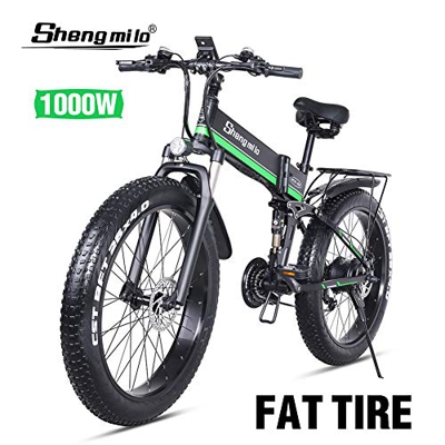 Shengmilo-mx01 26 Pulgadas Bicicleta Eléctrica para Nieve, 1000w 48v 13ah Bicicleta De Montaña Plegable El Freno De Disco Eléctrico Hidráulico Auxilia