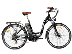 Moma Bikes Bicicleta Electrica, Urbana  EBIKE-28 ", Alu.  SHIMANO 7V & Doble Freno Disco Bat. Ion Litio 36V 16Ah en oferta
