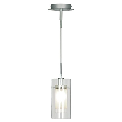 Ceiling Fitting Duo 1 E14 C/w Clear EXTL Glass & Ribbed Inter Glass
