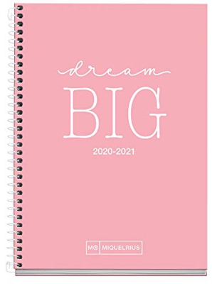 MIQUELRIUS - Agenda Escolar Write Curso Lectivo 2020-2021, Español, Semana Vista, Tamaño 117x174 mm, Papel 70 g, Cubierta cartón extraduro, Color Rosa