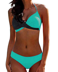 CheChury Bikinis Mujer 2020 Push Up Halter Bikini Traje de baño Acolchado Bra Tops y Braguitas Bikini Sets Talla Grande Bañador Vacaciones características