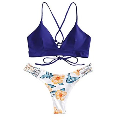 riou Bikini Conjuntos de Bikinis para Mujer Push Up Mujeres Traje de BañO Estampado Bohemio Dividido BañAdores con Relleno Tops y Braguitas Mujer 2019