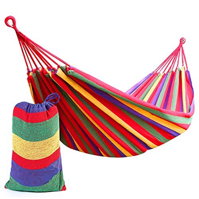 KJLM Hamaca para Acampar de algodón para jardín, Individual o Doble, Acampar y para Exteriores o para Jardines y Viajes (Rojo 210x150)