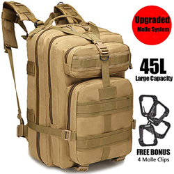 GNEGNI 45L Mochila Táctica de Asalto Militar Resistente al Agua Mochila Molle para Trekking Camping Senderismo Viajar(Caqui) en oferta
