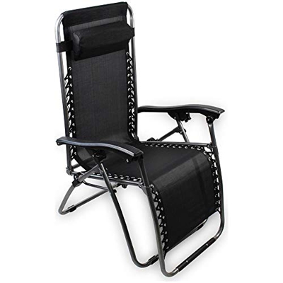 Mediawave Store EVERTOP 604001 - Tumbona plegable, color negro