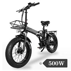 XXCY Bicicleta eléctrica Plegable 500w e-Bike 20"* 4.0 neumático Gordo 48v 15ah batería Pantalla LCD con 5 Niveles de Velocidad de Paso (Negro) precio