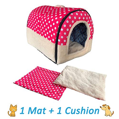 ANPI 2 en 1 Casa y Sofá para Mascotas, Lavable a Máquina Casa Nido Cueva Cama de Perro Gato Puppy Conejo Mascota Antideslizante Plegable Suave Calenta
