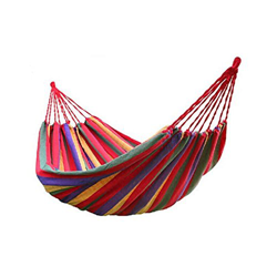 Hamacas de algodón al aire libre una persona portátil compacta Hamaca de viaje de viaje con cuerdas de árboles y bolsa de transporte para Patio Jardín características