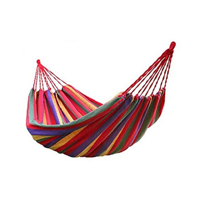 Hamacas de algodón al aire libre una persona portátil compacta Hamaca de viaje de viaje con cuerdas de árboles y bolsa de transporte para Patio Jardín