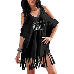 heekpek Vestido de Playa Mujer Blusas Chales Camisolas y Pareos Trajes de baño Sexy Bikini Cover ups Borla Camisola Playero Ropa Verano precio