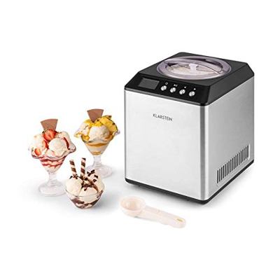 Klarstein Vanilla Sky Multi Edition - Máquina para hacer helados, Capacidad de 2 litros, Modo refrigeración, 30-40 min de preparación, Pantalla LED, 1