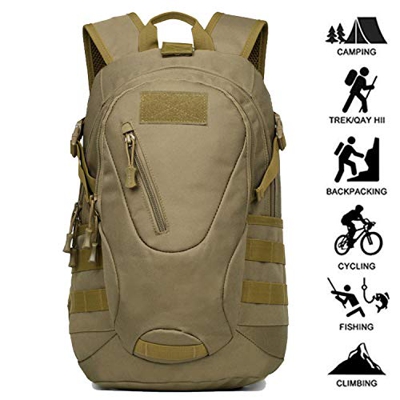 FreeWalk Mochila Táctica Militar Mochila de Asalto Molle Mochilas de Senderismo Unisex para Excursionismo, Montañismo, Camping, Trekking (Caqui)