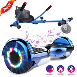 GeekMe Patinete Eléctrico Auto Equilibrio con Hoverkart, Hover Scooter Board, Balance Board + Go-Kart 6.5 Pulgadas con Bluetooth, Luces LED, Regalo pa características