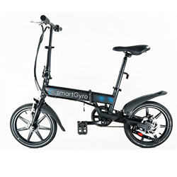 SmartGyro Ebike Black - Bicicleta Eléctrica, Ruedas de 16", Asistente al Pedaleo, Plegable, Batería extraíble de litio de 4400 mAh, Freno V-Brake y Di precio