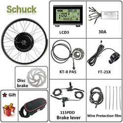 Schuck 48V 1000W Kit de Bicicleta eléctrica 20"/ 24" / 26"/27.5" / 28"/ 700C Rueda Delantera Kit de conversión de Bicicleta eléctrica, con KT-LCD3 (48 precio