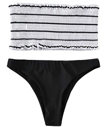 JFan Mujer Bikini Bandeau de Rayas Bralette Traje de Baño de Tubo Brasileños Bañador Ropa de Bano en oferta